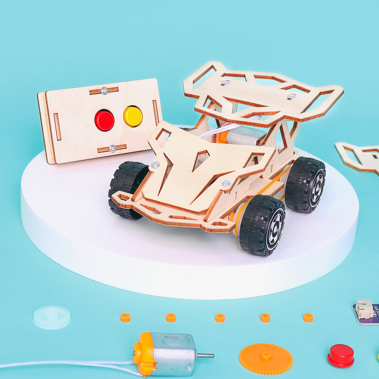 Infrared Remote Controlled Car DIY Kit, Educational STEM Toy