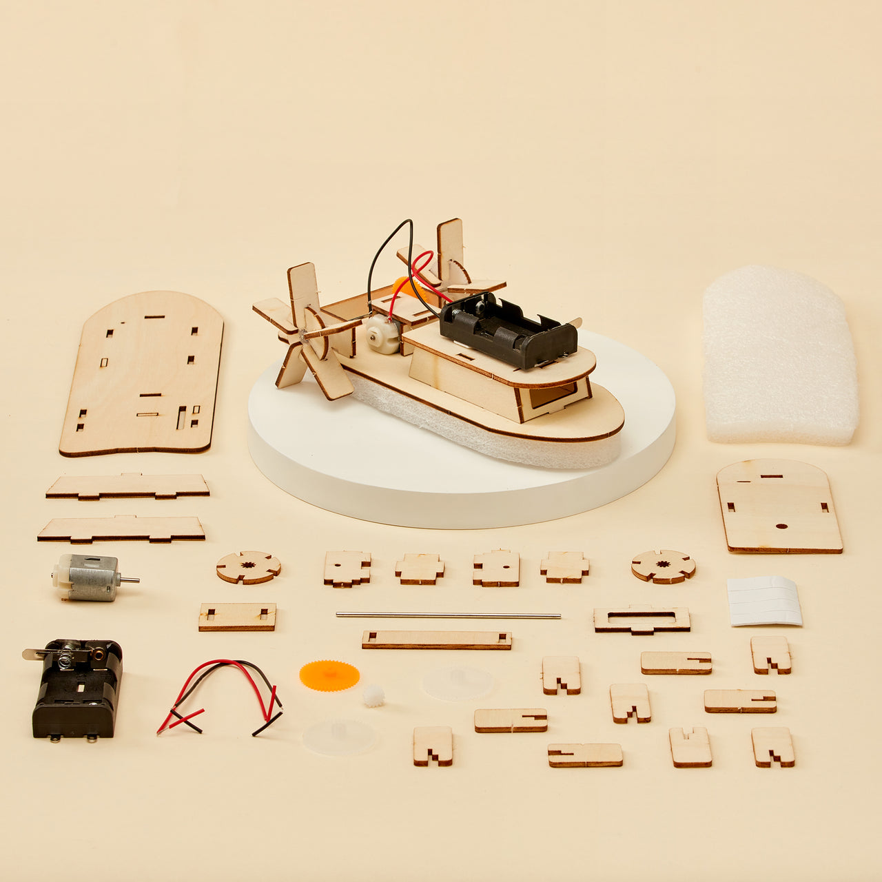 Kit de bricolaje para barco con rueda de paletas CreateKit 